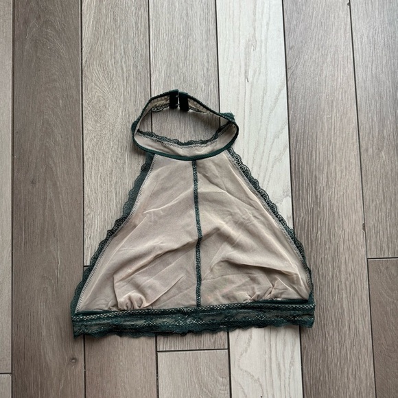 Free People Green Lace Halter Bralette | Size: Medium | Excellent Condition - Picture 2 of 3